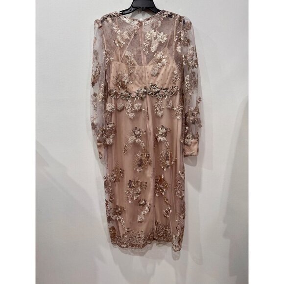 New Mac Duggal Women's Size 10 Embroidered Jewel Neck Formal Dress Mocha 70237 - Picture 14 of 16